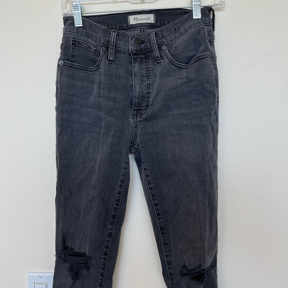 Madewell dark gray skinny jeans